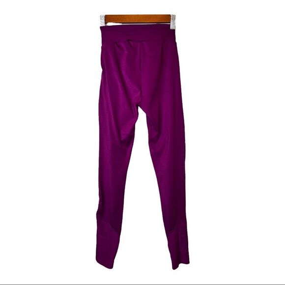 GYMSHARK Mesh Leggings Full Length in Maroon Size XS - Picture 4 of 7